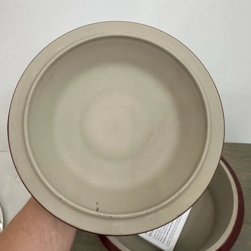 The Pampered Chef 1.5 QT Cranberry Baker Roaster Dutch Oven Stoneware & Lid